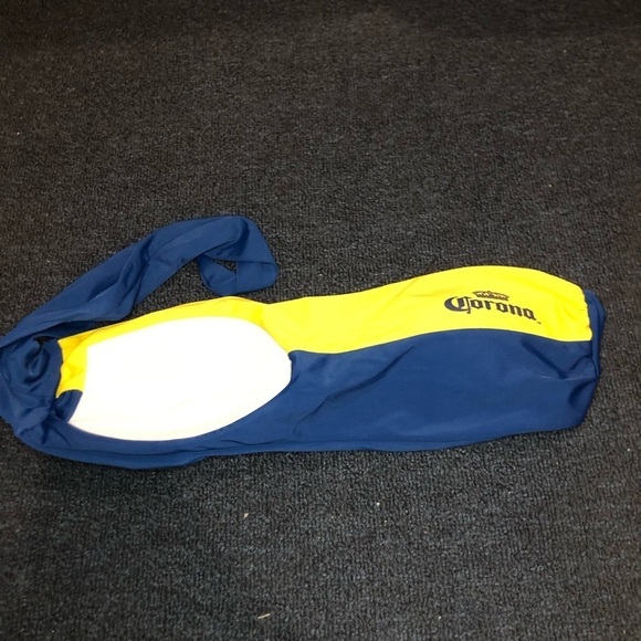 Corona Yellow & Blue Twisted Bikini Top Size Medium - Picture 3 of 6